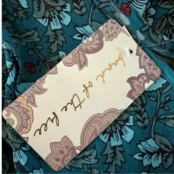 New Band of Gypsies Collective Jewel Teal Floral Wrap Maxi Dress Sz XS - Picture 9 of 13